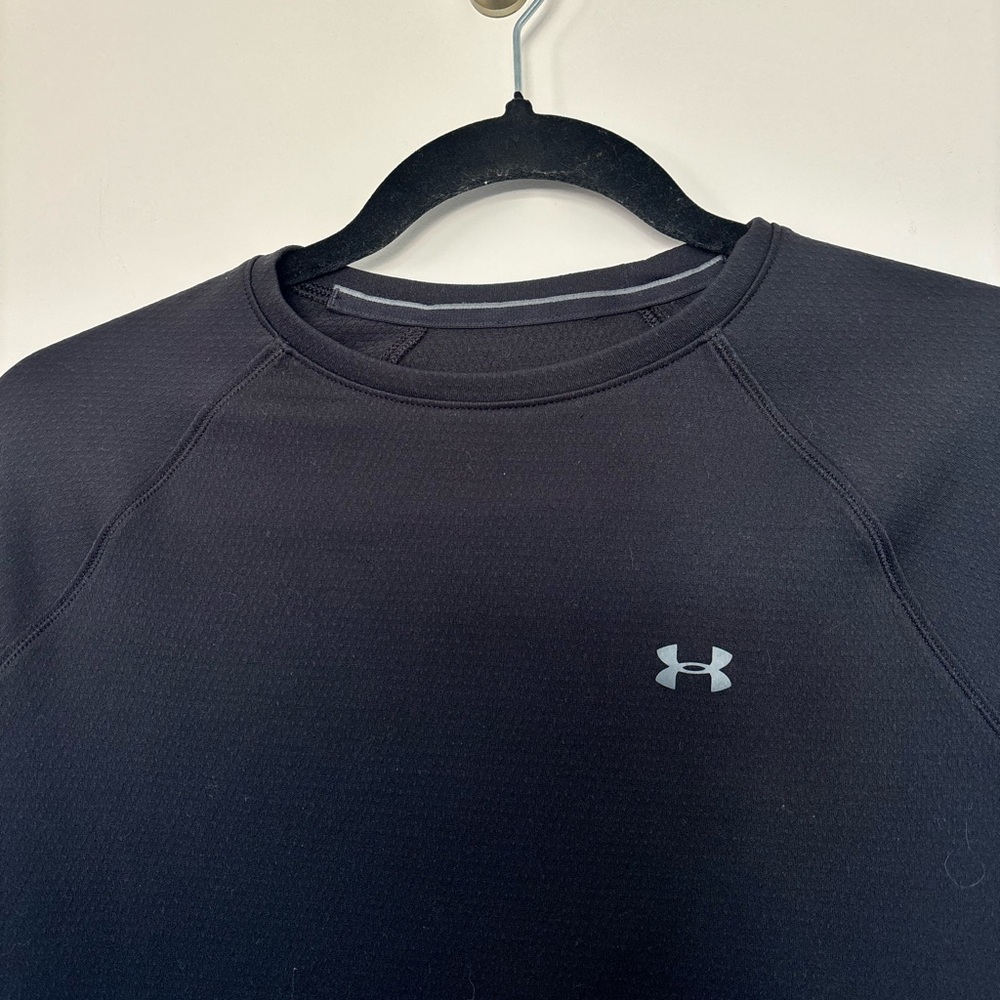 Under Armour Classic Logo ColdGear Black Fitted Long Sleeve Top Women’s Large - Picture 3 of 11